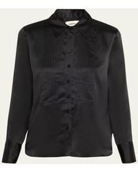 L'Agence - Divya Pintuck Tux Shirt - Lyst