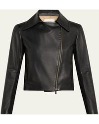 Vince - Leather Zip-Front Jacket - Lyst