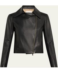 Vince - Leather Zip-Front Jacket - Lyst