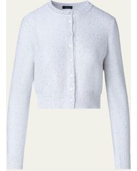 Akris - Linen-blend Short Knit Cardigan With Sequins - Lyst