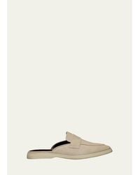 Bougeotte - Suede Loafer Mules - Lyst