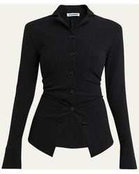 Jil Sander - Gathered Slim-Fit Button-Down Shirt - Lyst
