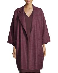 Max Mara Cennare Oversized Cashmere Coat - Purple
