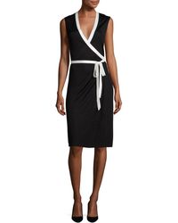 Diane von Furstenberg Valena Sleeveless Jersey Wrap Dress - Black
