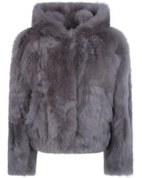 Blancha - Jacket Furry Hooded "Toscana Shearling" - Lyst