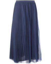 Fabiana Filippi - Wide Pleated Tulle Skirt With Knitted Belt - Lyst