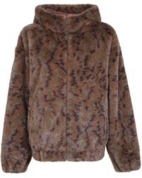 Drole de Monsieur - Faux Fur Hooded Jacket "Hooded Zipped Fake Fur Jacke - Lyst