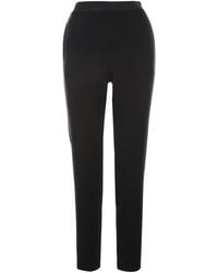 Emporio Armani - Elastic Waisted Trousers With Sartin Details - Lyst