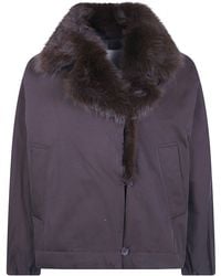 Twinset - Windbreaker Faux Fur Neck Bomber Jacket - Lyst