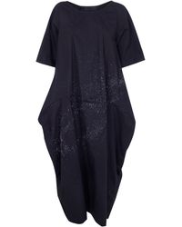 Maria Calderara - Crinkled Cotton Long Dress - Lyst