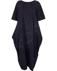 Maria Calderara - Crinkled Cotton Long Dress - Lyst