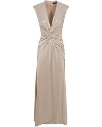 Ralph Lauren - Twist-Front Cap-Sleeve Maxi Gown - Lyst