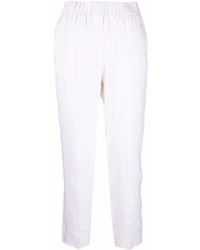 Peserico - Cropped Linen Trousers - Lyst
