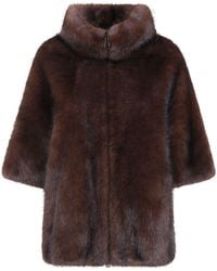 VALENTINI 1972 - Cape Eco Fur "Zibellino Cocoa" - Lyst