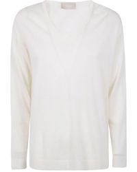 Drumohr - Maglione Extrafine A Maniche Lunghe Con Scollo A V - Lyst