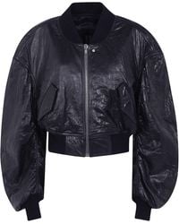 Rick Owens - "Secchia" Cropped Leather Bomber Jacket - Lyst