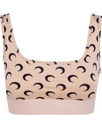 Marine Serre - "Moon" Printed Jersey Sports Bra - Lyst