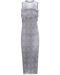 Jean Paul Gaultier - Mesh Long Dress Double Layer Printed "Body Shadow" - Lyst