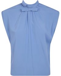 DR. HOPE - Silk Blend Bow Blouse - Lyst
