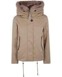 Woolrich - Short Parka "Best Cotton Faux Fur" - Lyst