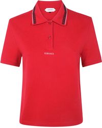 Versace - Polo Shirt With Logo And Greca Embroidery - Lyst