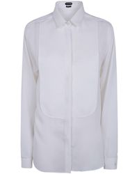 Tom Ford - Washed Silk Georgette Tuxedo Shirt - Lyst