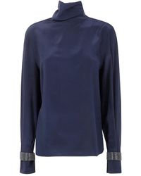 Brunello Cucinelli - Turtle Neck Blouse - Lyst