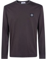 Stone Island - Long-Sleeve Stone Washed Jersey T-Shirt - Lyst