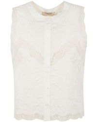 Twin Set - Embroidered Sleeveless Shirt - Lyst