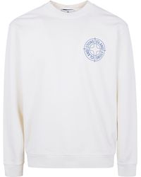 Stone Island - Oversized Crew Neck Sweatshirt With “Outline Compass” Print - Lyst