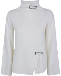 Pierantoniogaspari - Sweater With Buckles "1V6817M. Qa8 V02 Milk" - Lyst