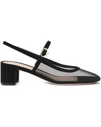 Gianvito Rossi - Link And Suede 'Francoise' Low Heel Pump - Lyst
