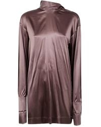 Dries Van Noten - "Chaddy 2033" Strech Satin Shirt - Lyst