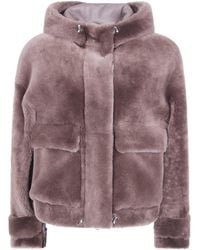 Blancha - Jacket Hooded "Straight Merino Shearling Jacket" - Lyst