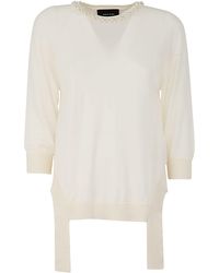 Simone Rocha - Long Sleeve Jumper With Cut Out Sides, Tails & Emb Clothing - Lyst
