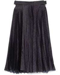 Sacai - Denim Mix Skirt - Lyst