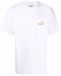 Carhartt - Logo-embroidered Cotton T-shirt - Lyst
