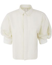 Sacai - Puff-sleeved Striped Shirt - Lyst