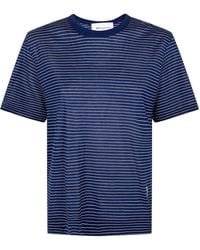 Ami Paris - Classic Fit Short Sleeves Striped Teeshirt Wit - Lyst
