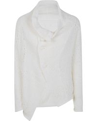 Y's Yohji Yamamoto - Off-Neck Cropped Button Cardigan - Lyst