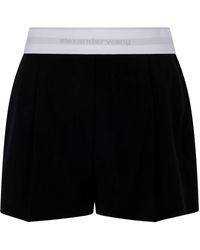 Alexander Wang - Shorts A Pieghe Con Banda Logata - Lyst