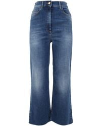 Elisabetta Franchi - Cropped Cotton Jeans - Lyst