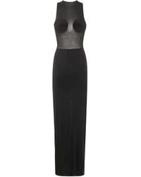 Jean Paul Gaultier - Light Jersey Long Dress With Covered Cup Detail - Lyst