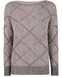 D.exterior - D. Exterior Sequins Rhombus Boatneck Sweater - Lyst