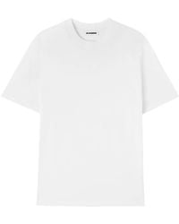 Jil Sander - T-Shirt Classico A Maniche Corti Con Collo A Rondo - Lyst