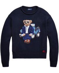 Polo Ralph Lauren - Crew Neck Sweater With Teddy And Car - Lyst