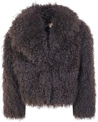 MICHAEL Michael Kors - Cropped Faux Fur Peacoat - Lyst