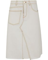 Tory Burch - Denim Deconstructed Skirt - Lyst