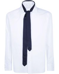 Sacai - Shirt With Satin Tie "Popeline" - Lyst