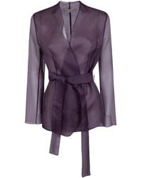 Antonelli - "Elia" Organza Silk Belted Waist Coat - Lyst
